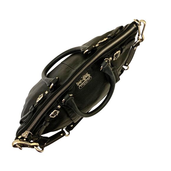 Coach Madison Black Leather Convertible Satchel with Shoulder Strap Medium Size - Picture 4 of 13